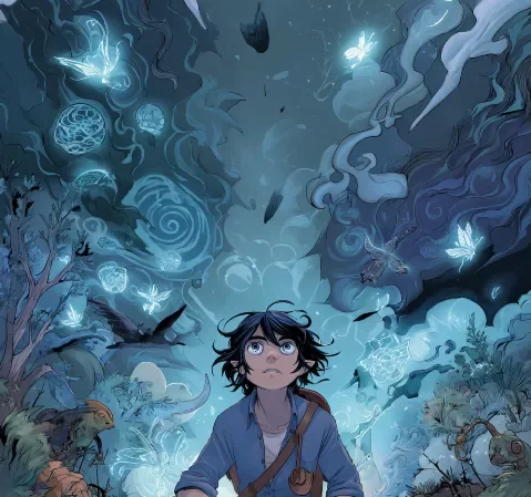 奇幻漫画《第七次醒来》封面，主角在反复出现的清晨里站在岔路口